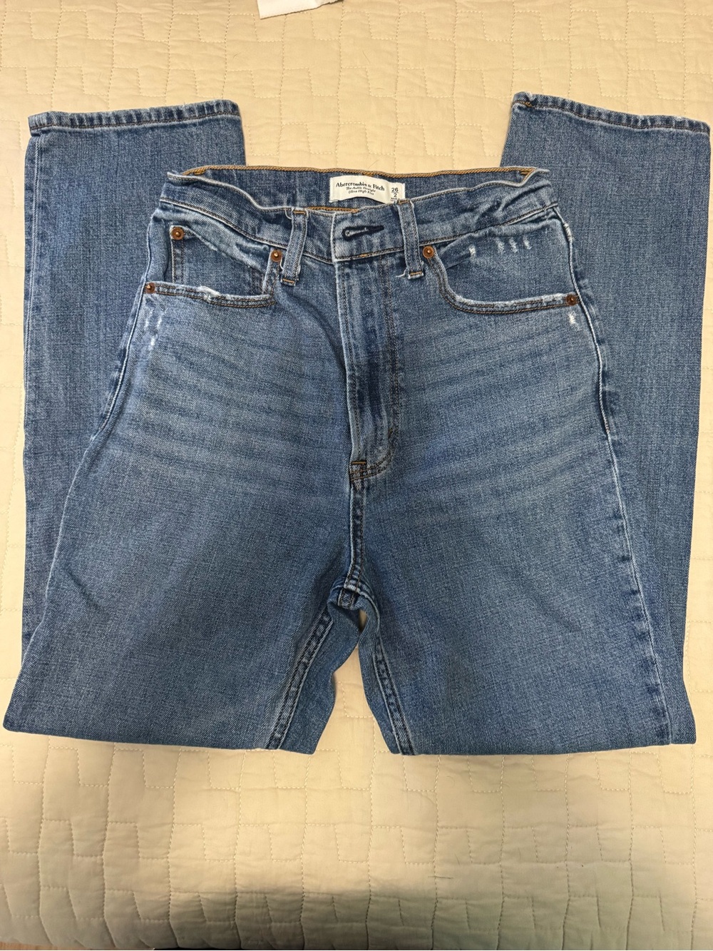 Abercrombie & Fitch Straight Jeans in Light Blue Denim